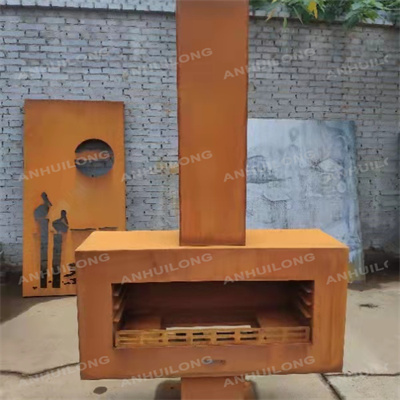 garden decoration fire place made by corten steel