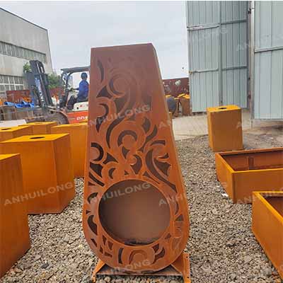 Antique Rustic Outdoor Gas Brazier Fire Place Beach Smokeless Fire Pit Propane Firepit Corten Steel Fire Table