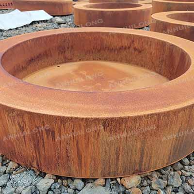 Camping Metal Fire Basket Garden Decor Corten Steel Firepits Wood Burning Fire Place