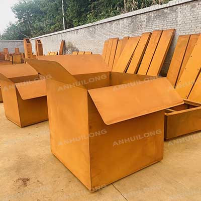 Corten rust steel fiower pot