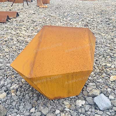 Corten rust steel flower pot for garden