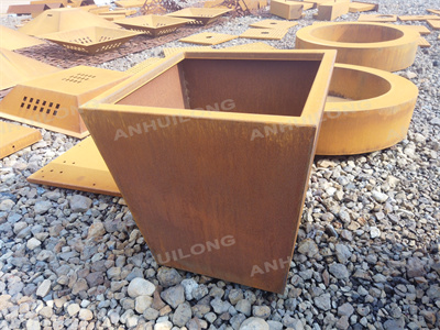 home and garden outdoor living standing planter corten steel