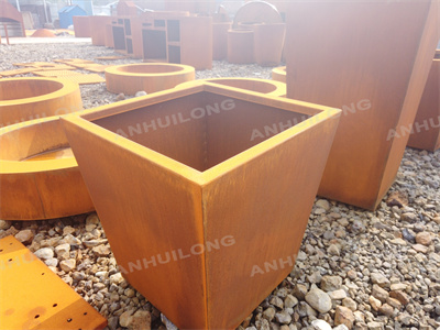 home and garden outdoor living standing planter corten steel