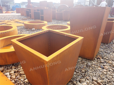 home and garden outdoor living standing planter corten steel