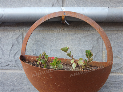 outdoor metal planter corten steel hang type