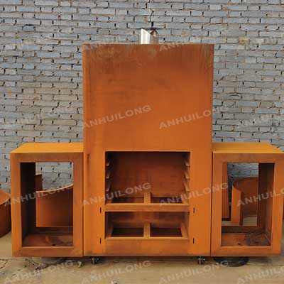 Garden fire place Corten steel Rusty wood burning fire pit