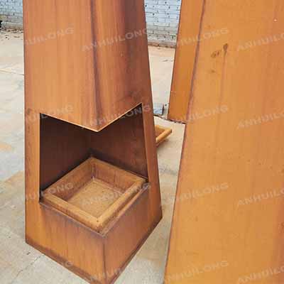 Metal Fire Basket Garden Decor Corten Steel Firepits Wood Burning Fire Place