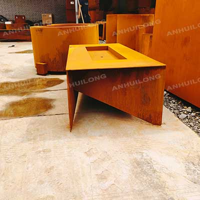 Outdoor Garden Fireplace Weathering Steel Fire Pit Natural Gas Fire Place