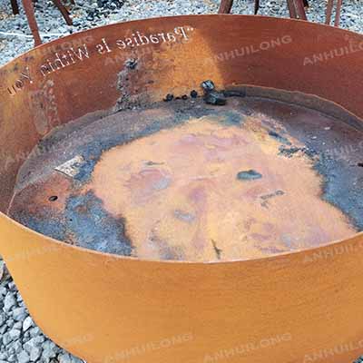 Outdoor fireplace corten steel chimney fire pit