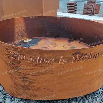 Outdoor fireplace corten steel chimney fire pit