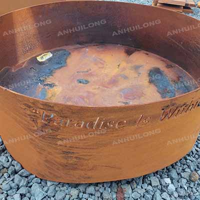 Outdoor fireplace corten steel chimney fire pit