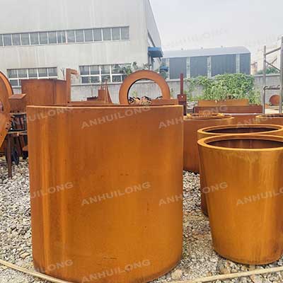 corton steel planter