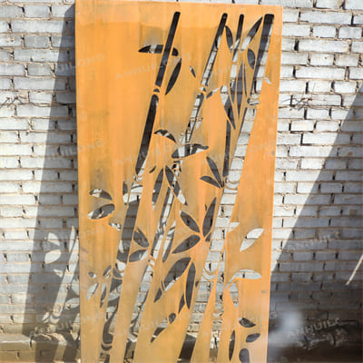 free standing corten steel screen panels