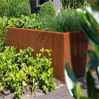 Industrial Landscape Corten Steel Flower Pot For Garden Design Manufacturer