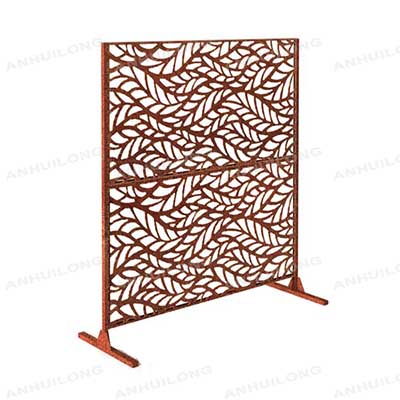 Corten Steel Frame Wall Partition Laser Cut Metal Panel Outdoor Privacy Corten Steel Screen