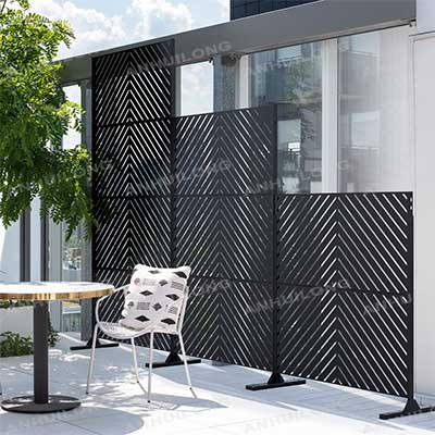 Corten Steel Frame Wall Partition Laser Cut Metal Panel Outdoor Privacy Corten Steel Screen