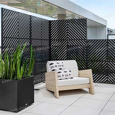 Corten Steel Frame Wall Partition Laser Cut Metal Panel Outdoor Privacy Corten Steel Screen