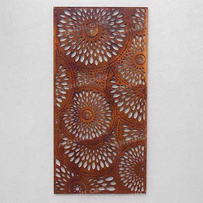 Laser Cut Decorative Outdoor Garden Privacy Art Metal Screens Panels Corten Steel Garden Screen