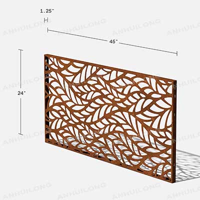 Laser Cut Steel Garden Building Facade Metal Screen Set Materials Corten Steel Screen