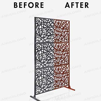 Laser Cut Steel Garden Building Facade Metal Screen Set Materials Corten Steel Screen