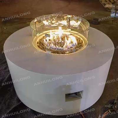 Morden Circle White powder painted gas fire pit