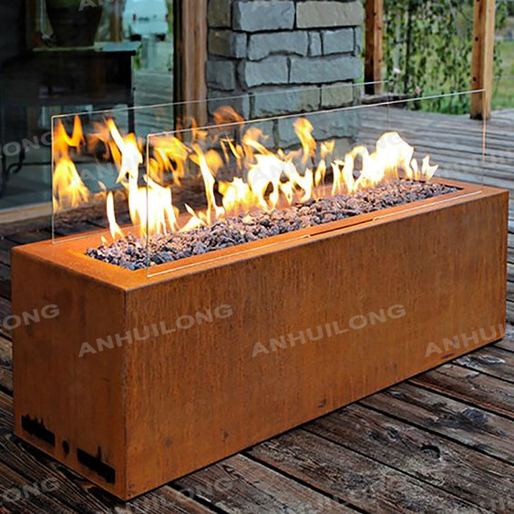 Hot Selling Modern Outdoor Rusted Gas Fire Pit
