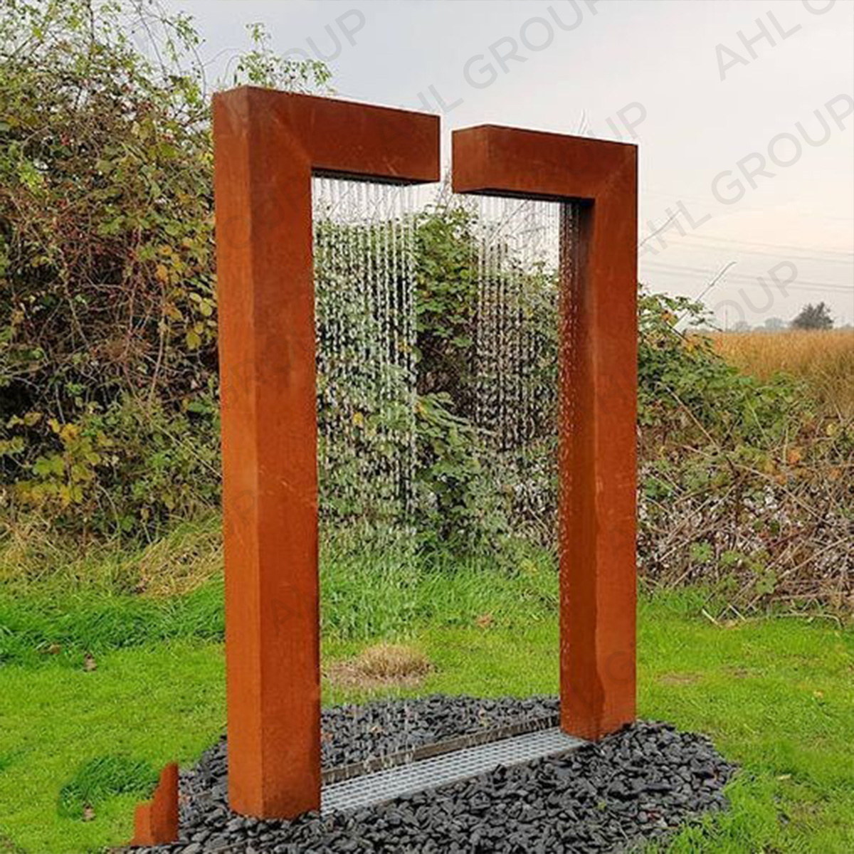 Customized Corten Steel Water Fountain For City Gardens Landscape