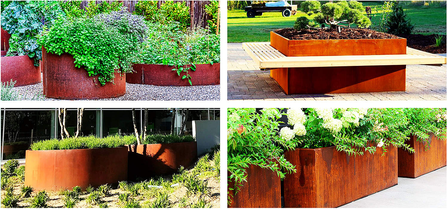 Customized large corten steel planter Ideas For Landscaping