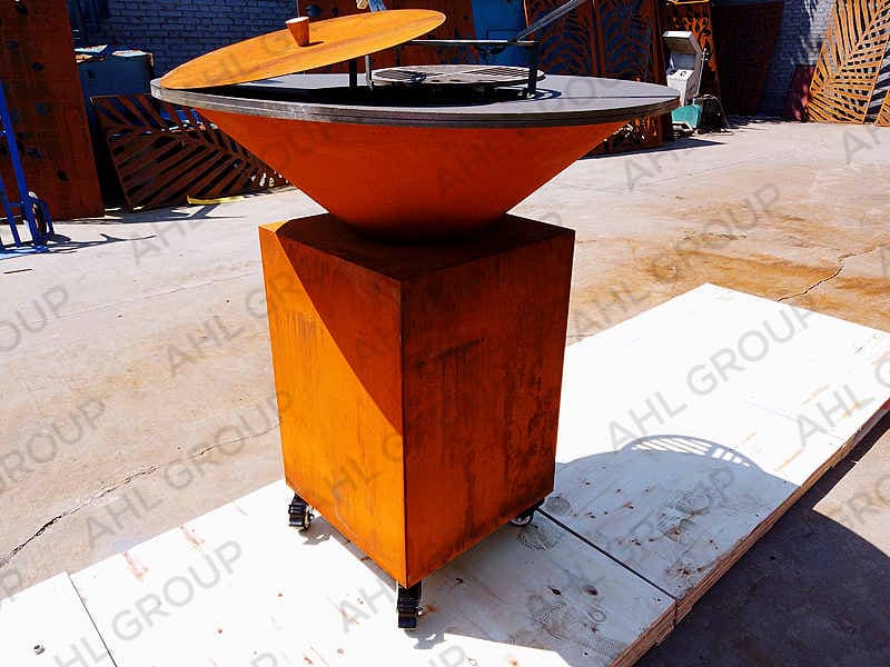 Corten Steel BBQ Grill For Garden Patio Fun Traders