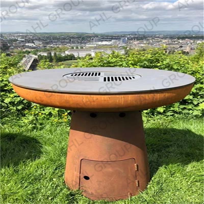 Corten Steel Bbq Fire Pit For Cooking Outside Kitchen Near Me Manufacturer
