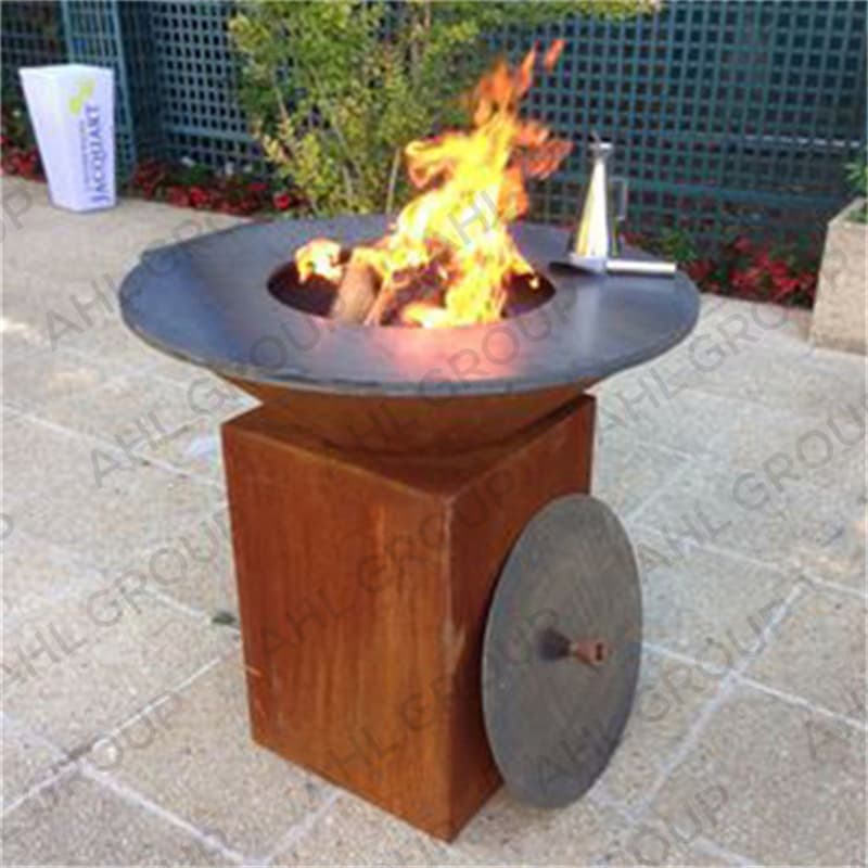 Corten Steel Bbq Fire Pit For Outdoor Garden Ideas Trader