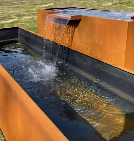 Eye-Catching Corten Steel Water Fountain Ideas
