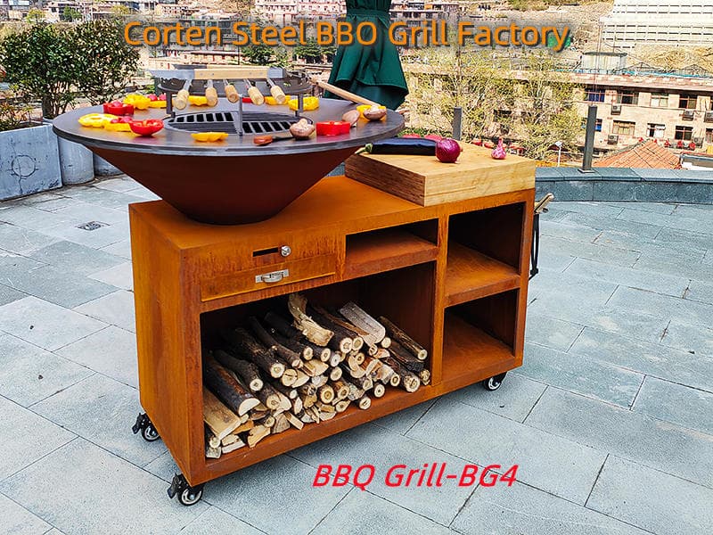 Nordic Style Corten Steel Charcoal Grill Traders