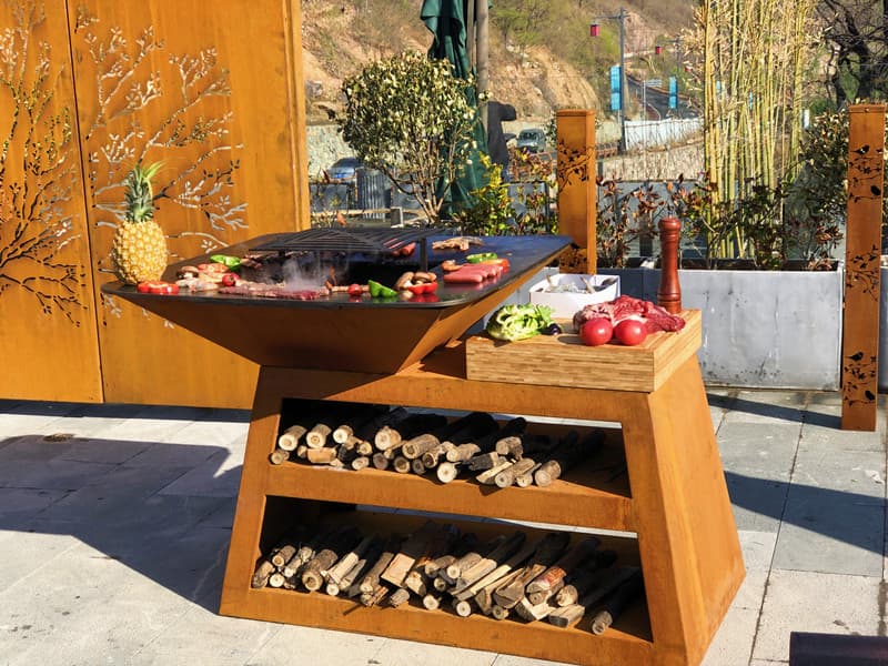 Smoker Corten Steel Metal Barbecue Grill Wholesale