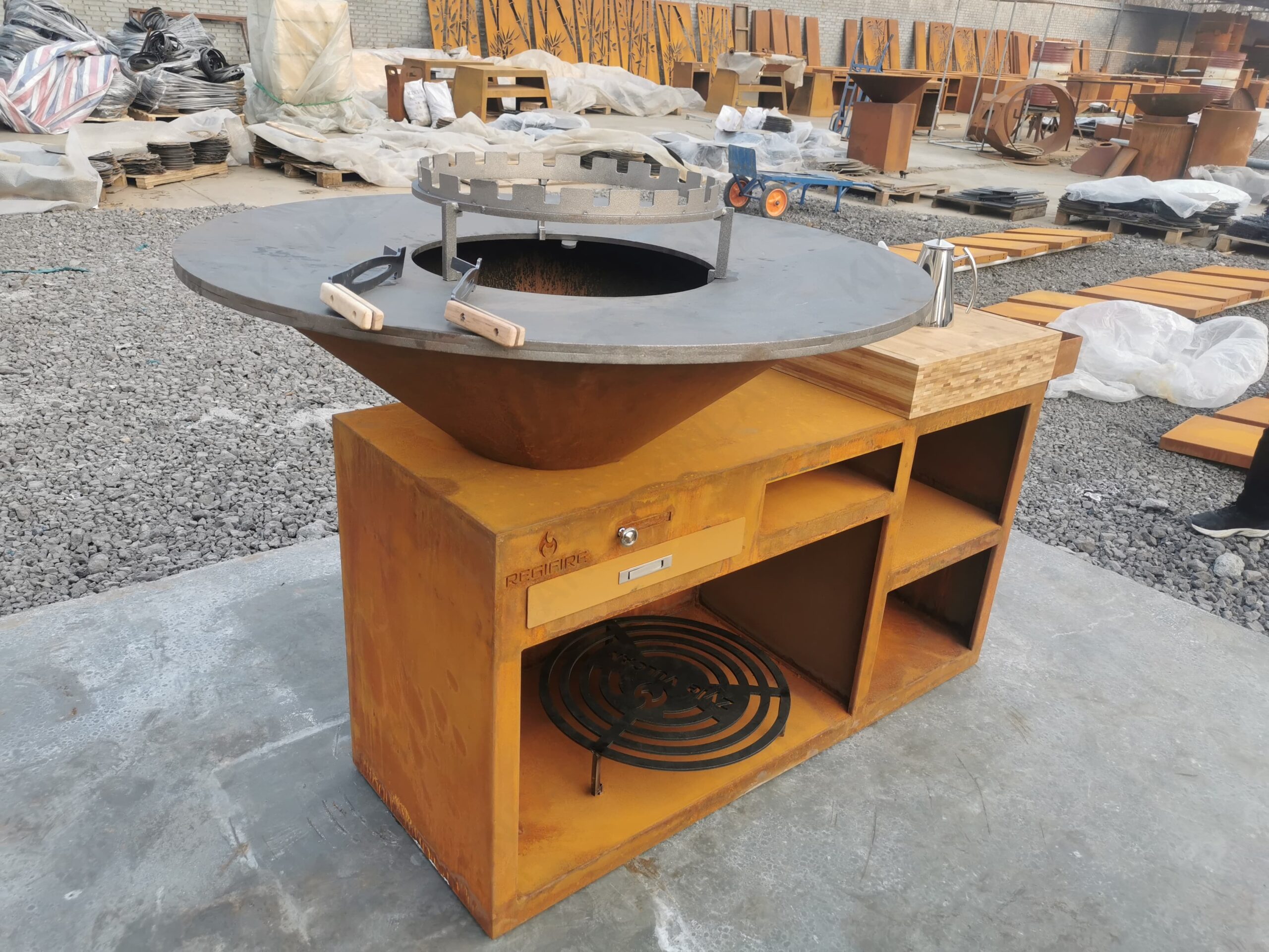 Rusty Metal Charcoal BBQ Grill Barbecue Agency